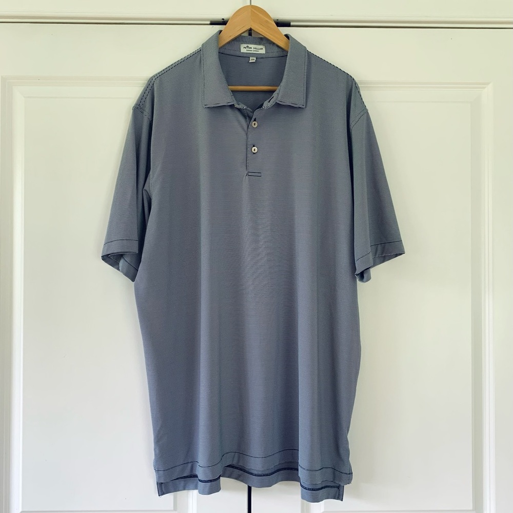 Peter Millar Summer Comfort Polo Shirt Striped Golf Golfer Short Sleeve XXL